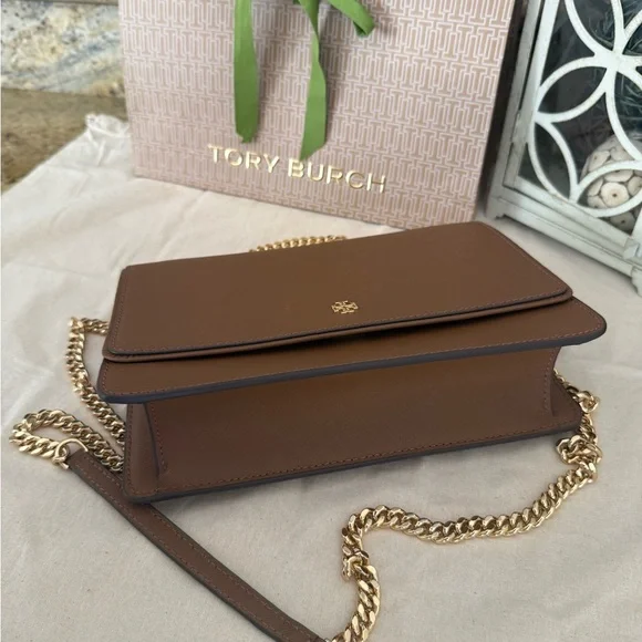 New Tory Burch Emerson Flap Adjustable Shoulder Bag moose - Picture 6 of 13